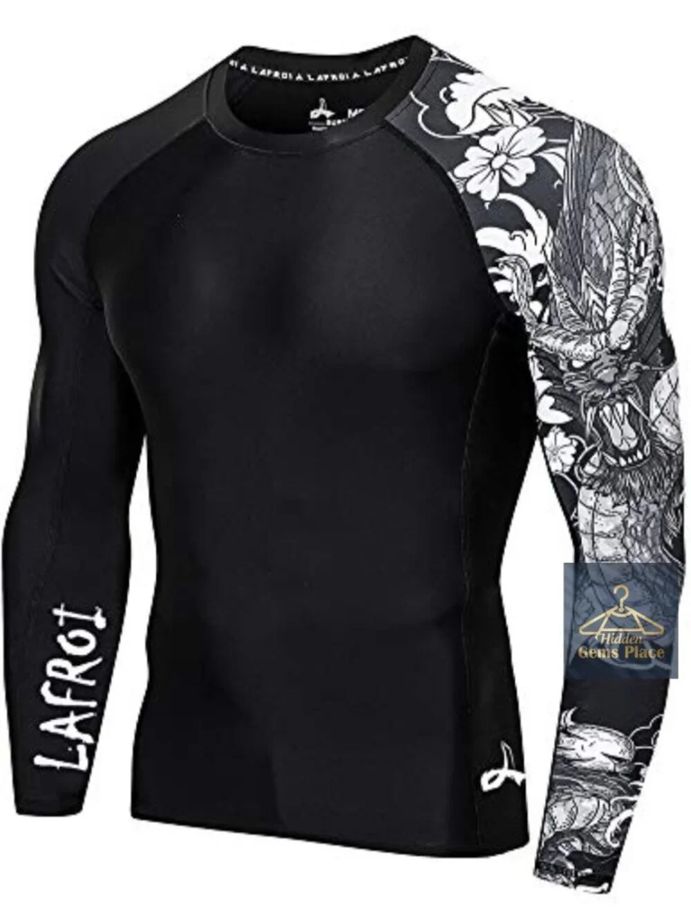 Men's UPF 50+ Long Sleeve Rash Guard Compression Shirt